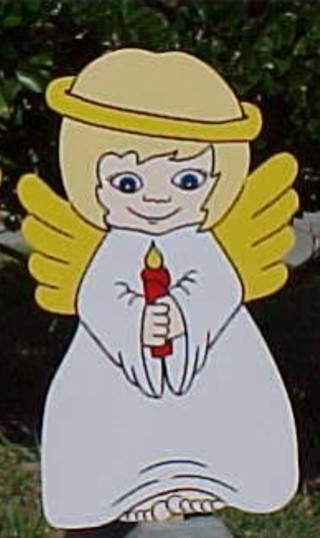 Angel Girl Candle Lawn Sign